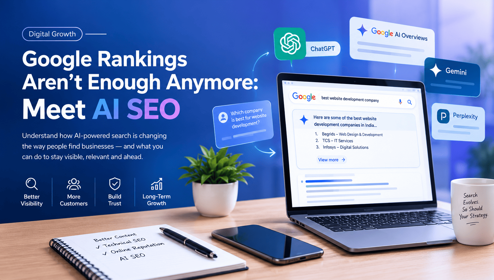 AI SEO and modern website search visibility and How customers discover businesses through conversational search